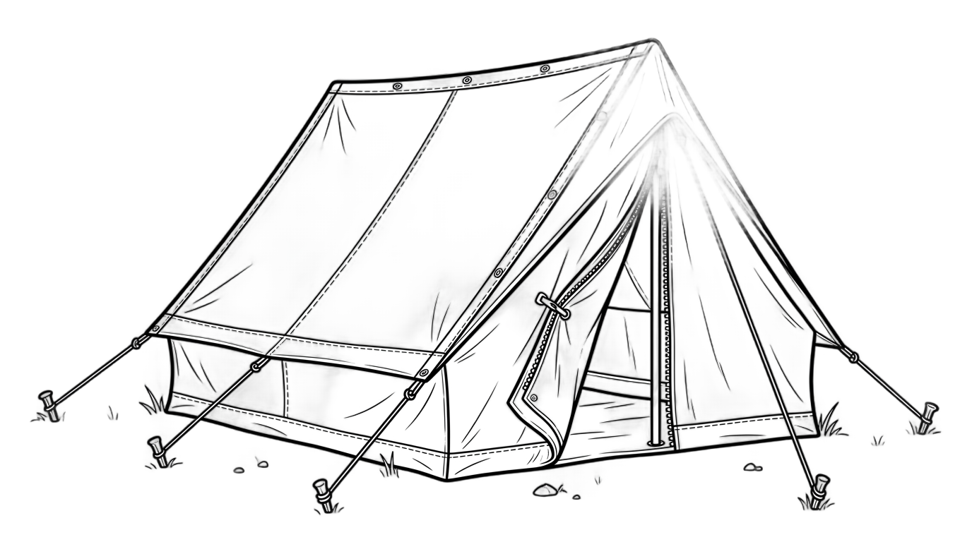 tent png black and white PNG transparent background