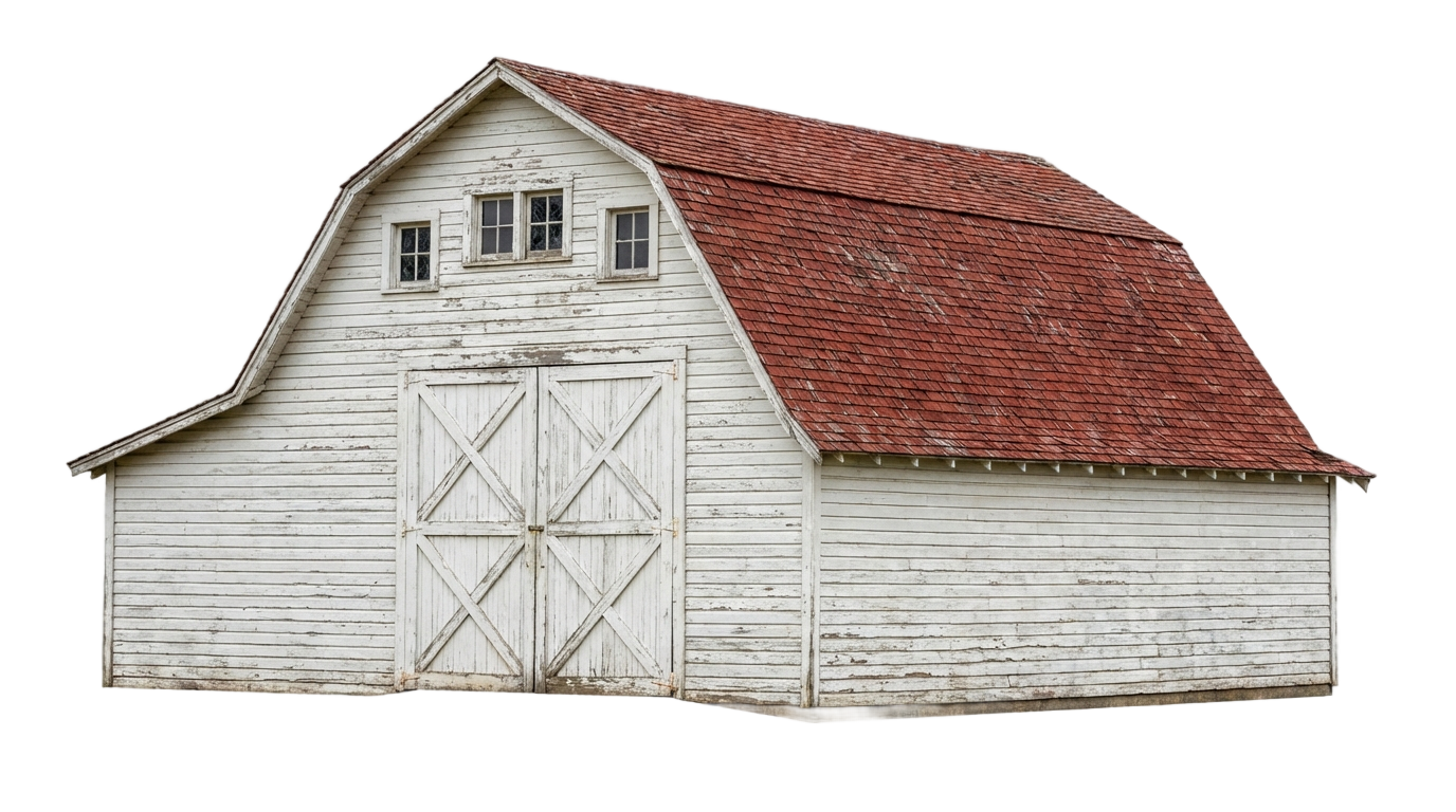 white barn png PNG transparent background