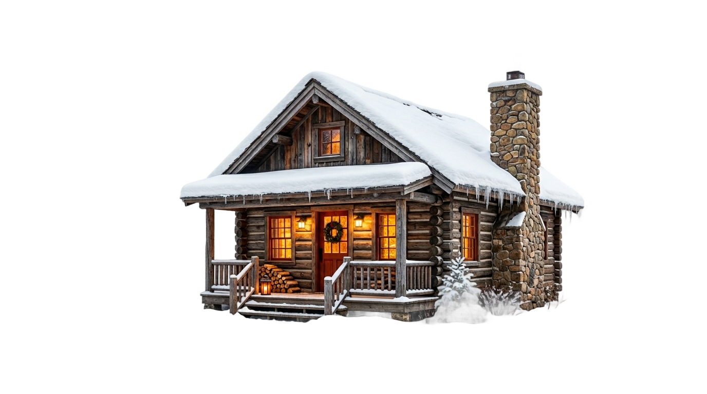 christmas cabin png PNG transparent background