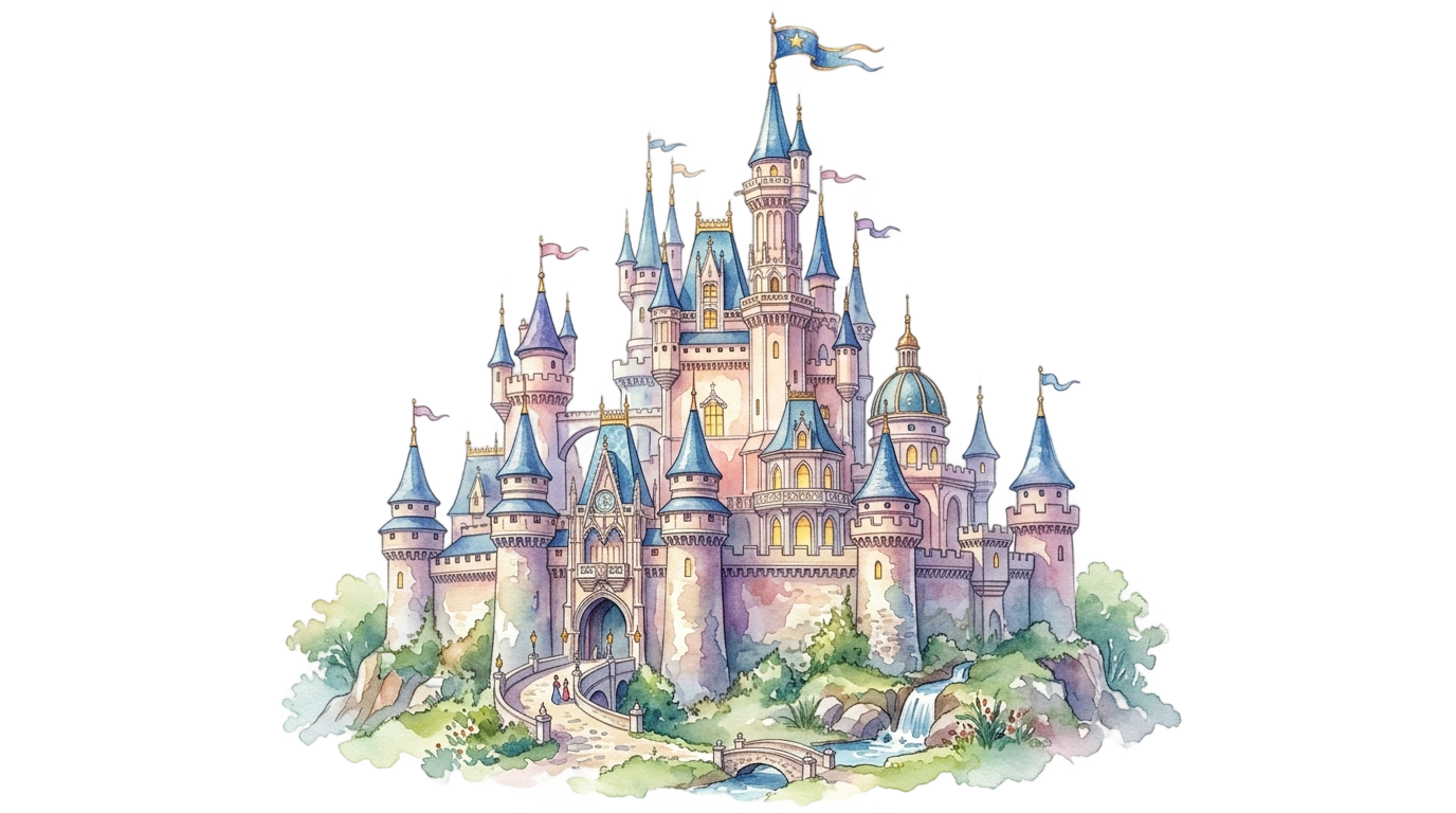 watercolor castle png PNG transparent background
