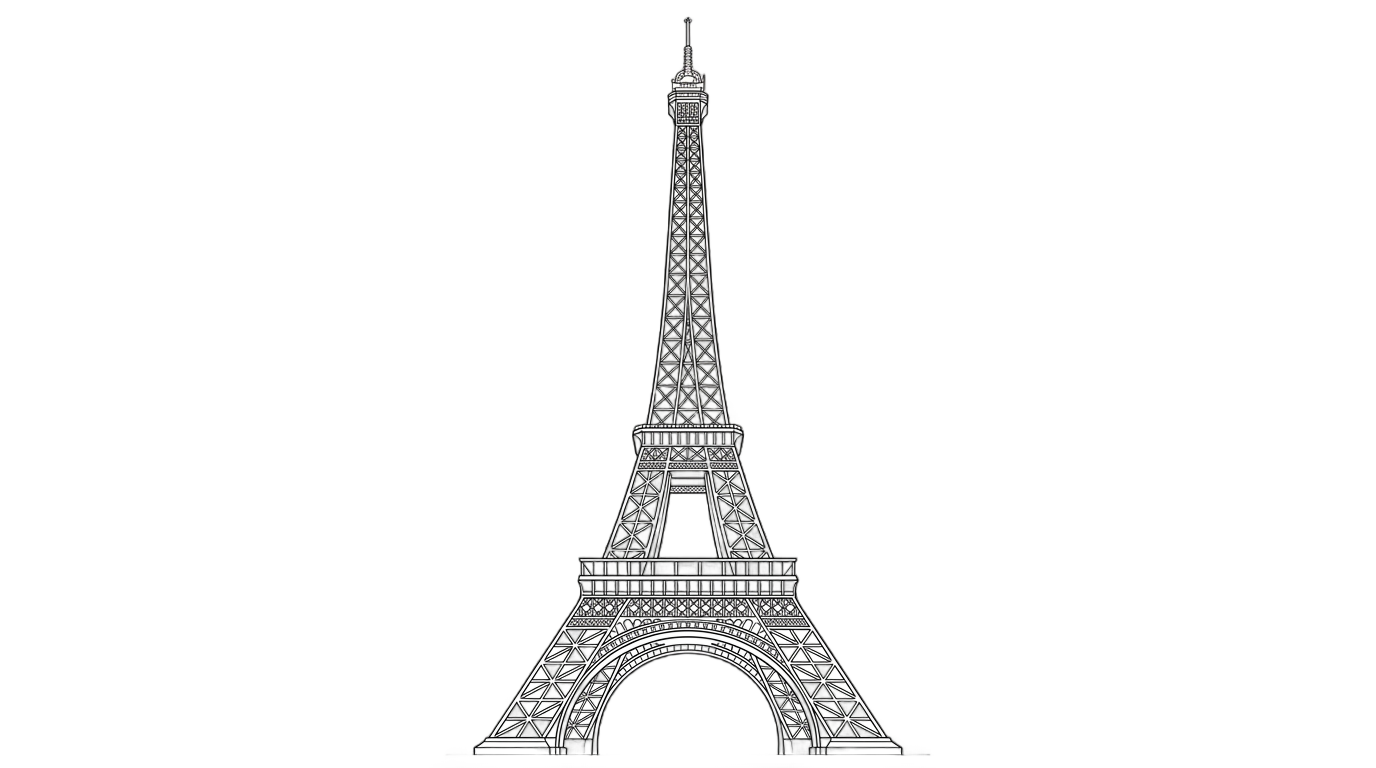 eiffel tower outline png PNG transparent background