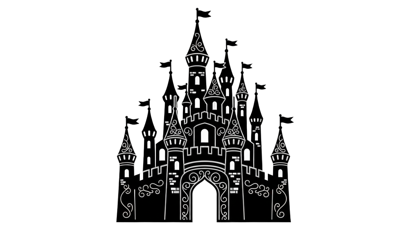 princess castle silhouette png PNG transparent background
