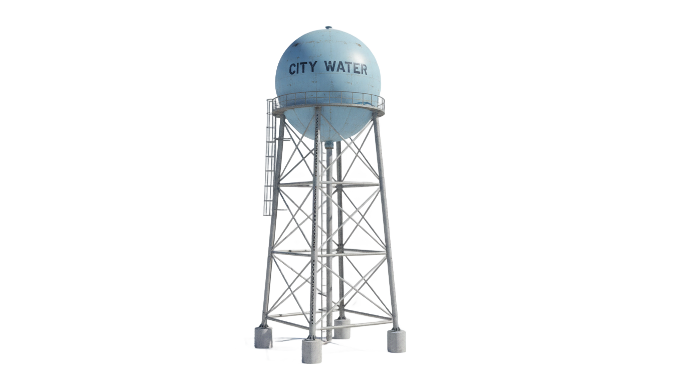 water tower silhouette png PNG transparent background