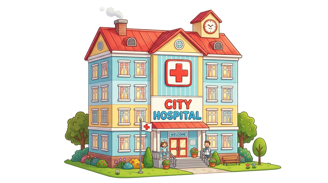 hospital animado png PNG transparent background