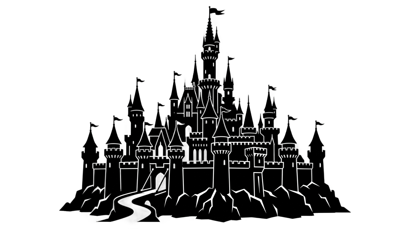 sleeping beauty castle silhouette png PNG transparent background
