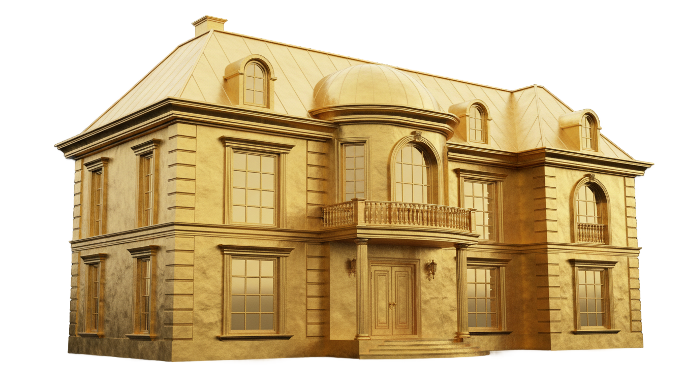 golden house png PNG transparent background