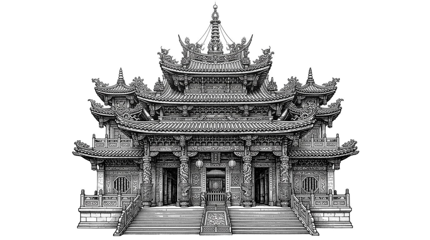 temple png black and white PNG transparent background