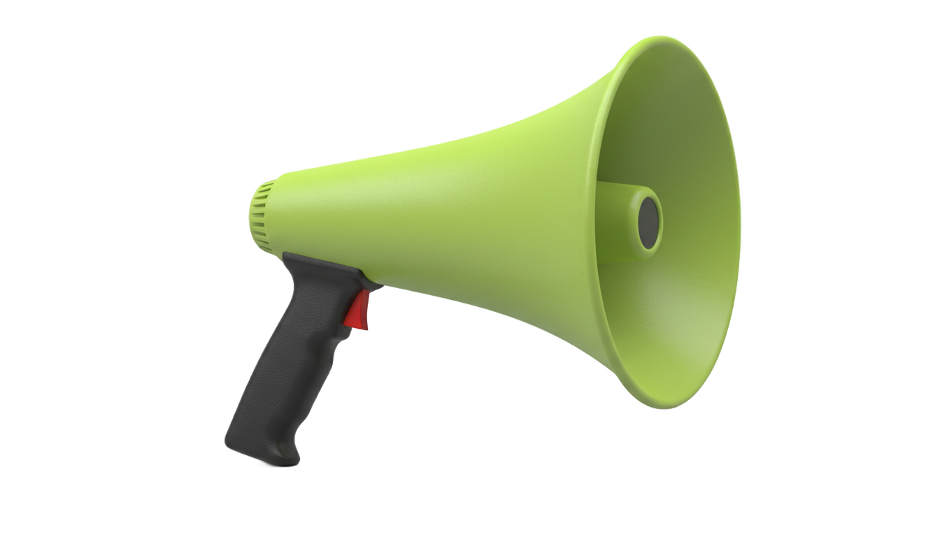 green megaphone png PNG transparent background