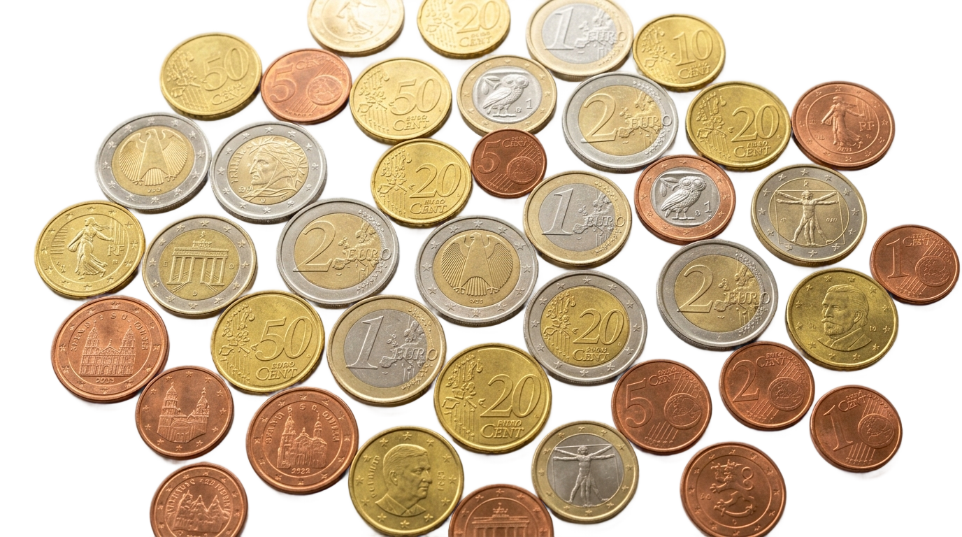 euro coins png PNG transparent background
