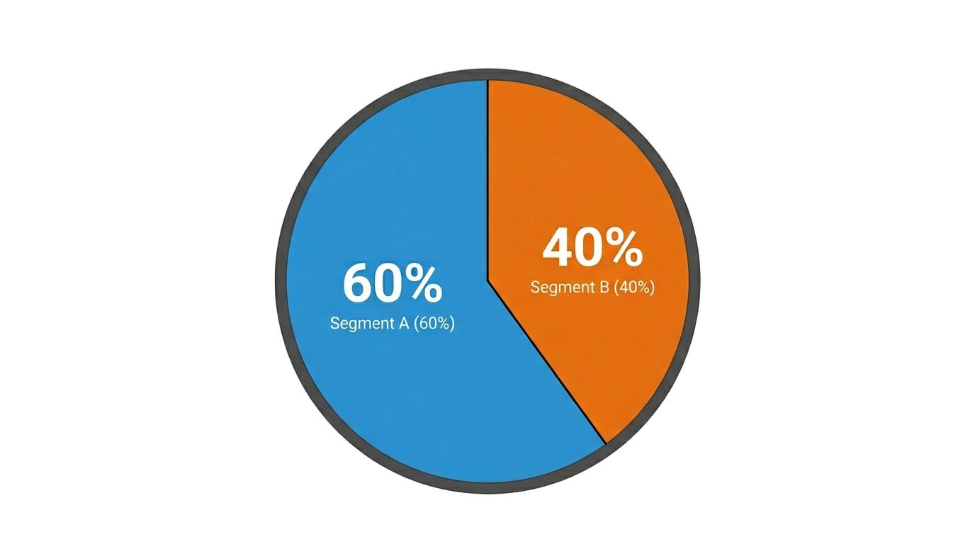 60 40 pie chart png PNG transparent background