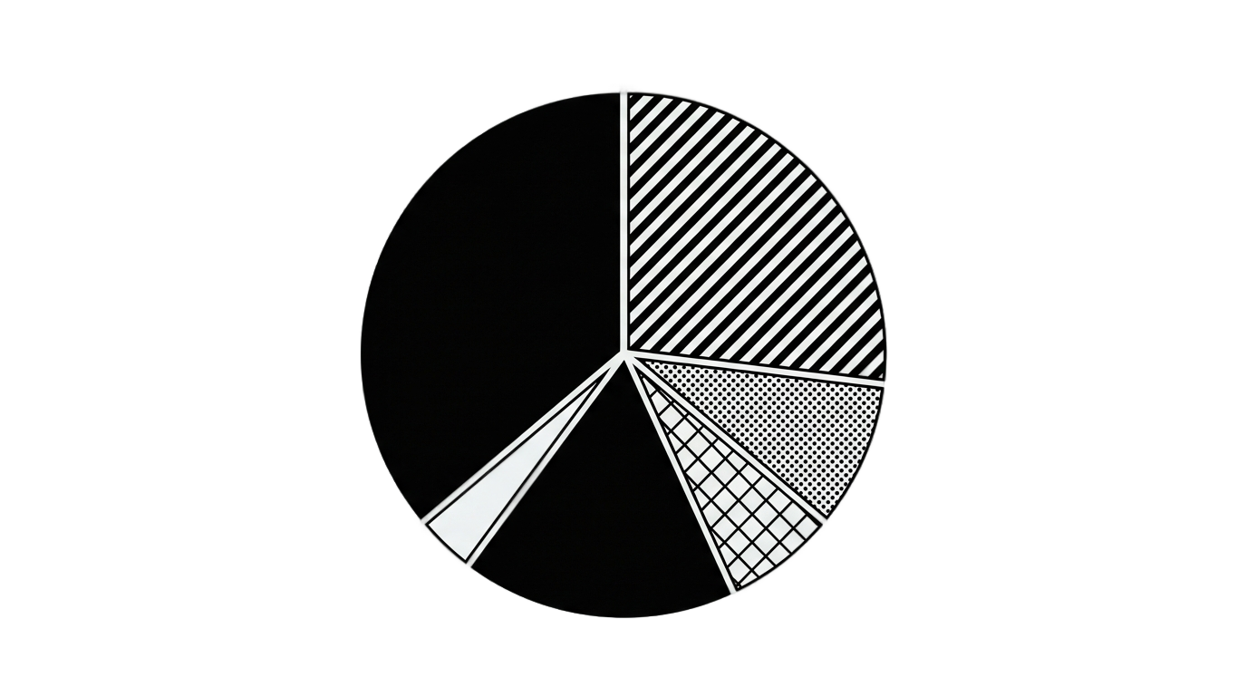 pie chart png black and white PNG transparent background