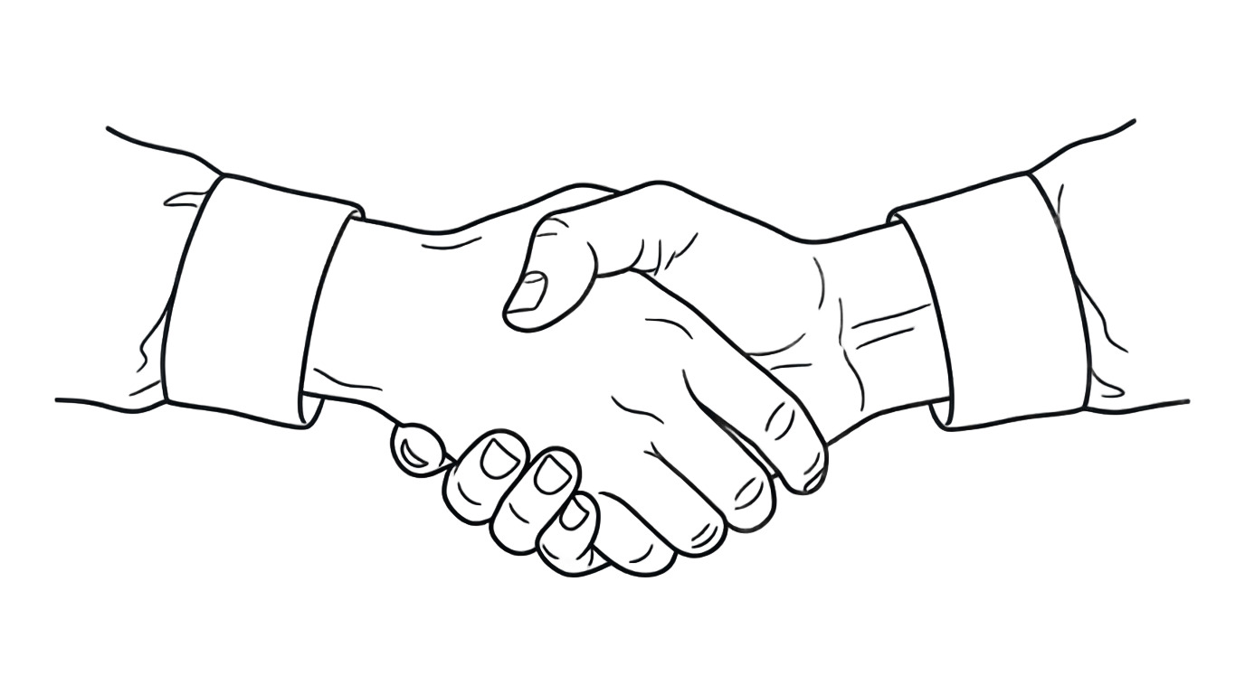 handshake outline png PNG transparent background