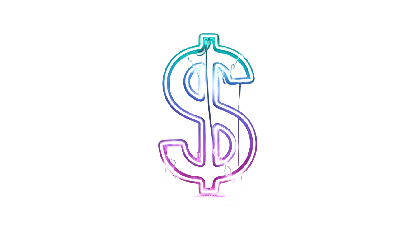 neon dollar sign png PNG transparent background