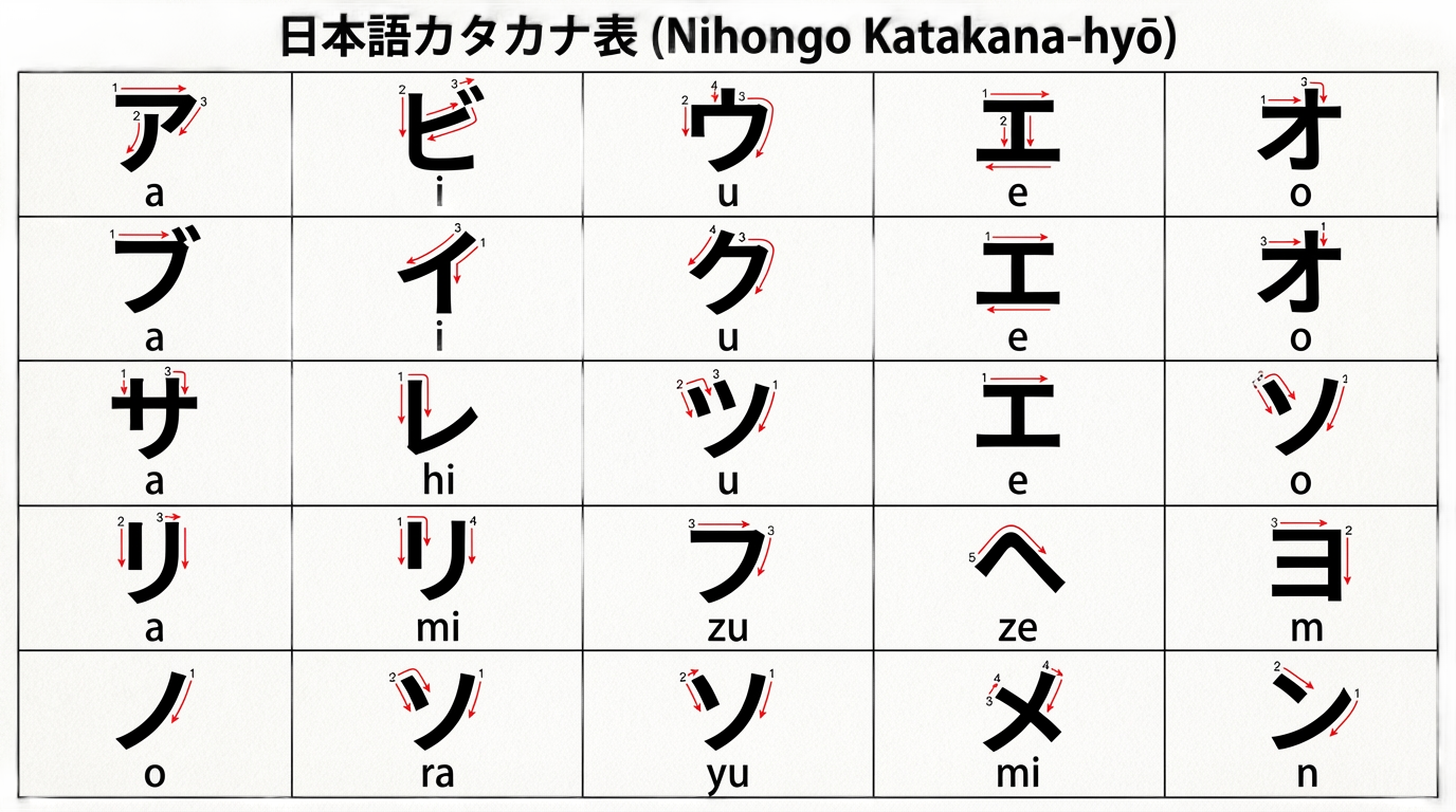 katakana chart png PNG transparent background