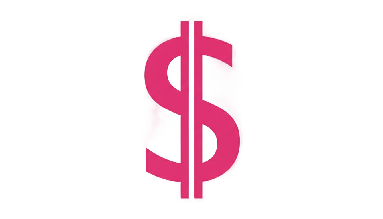 pink dollar sign png PNG transparent background