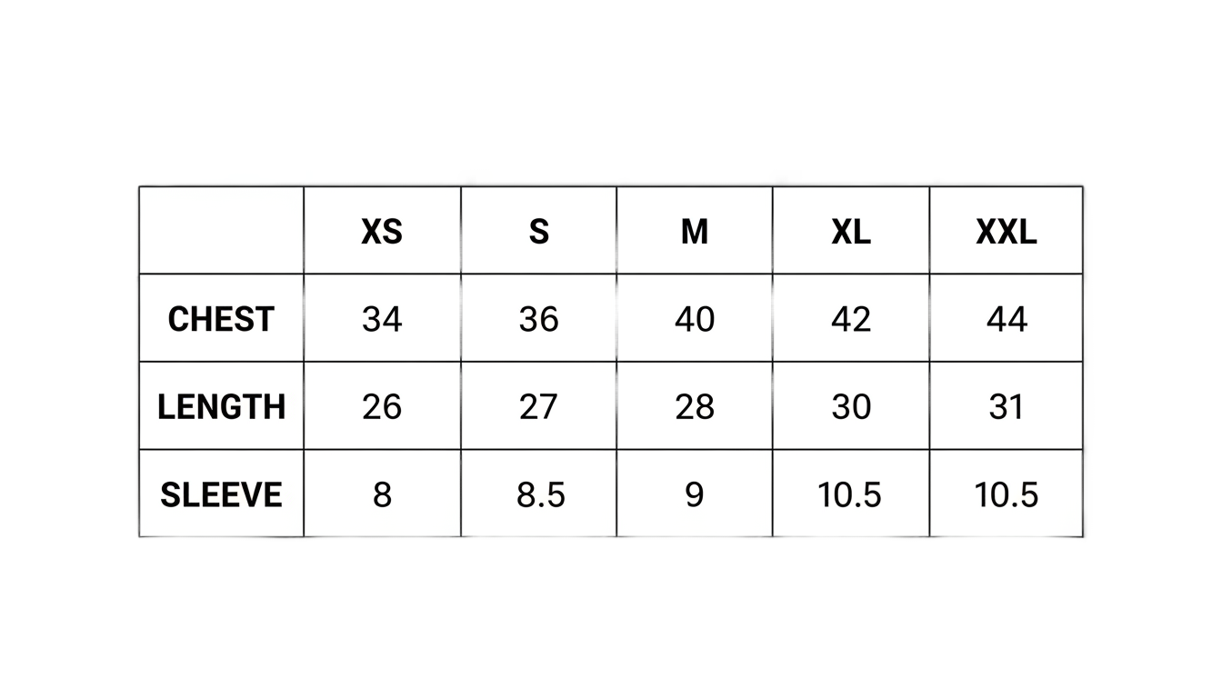 t shirt size chart png PNG transparent background