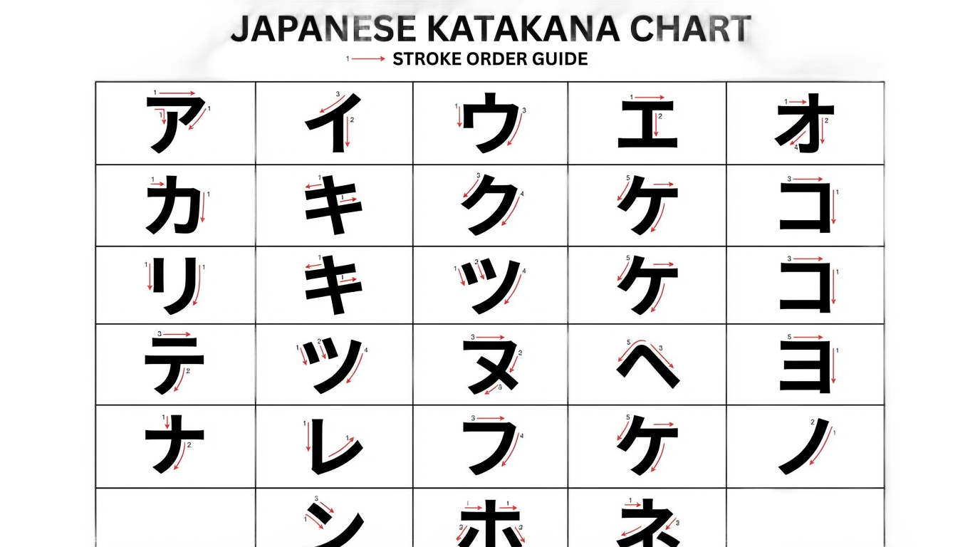 katakana chart png PNG transparent background