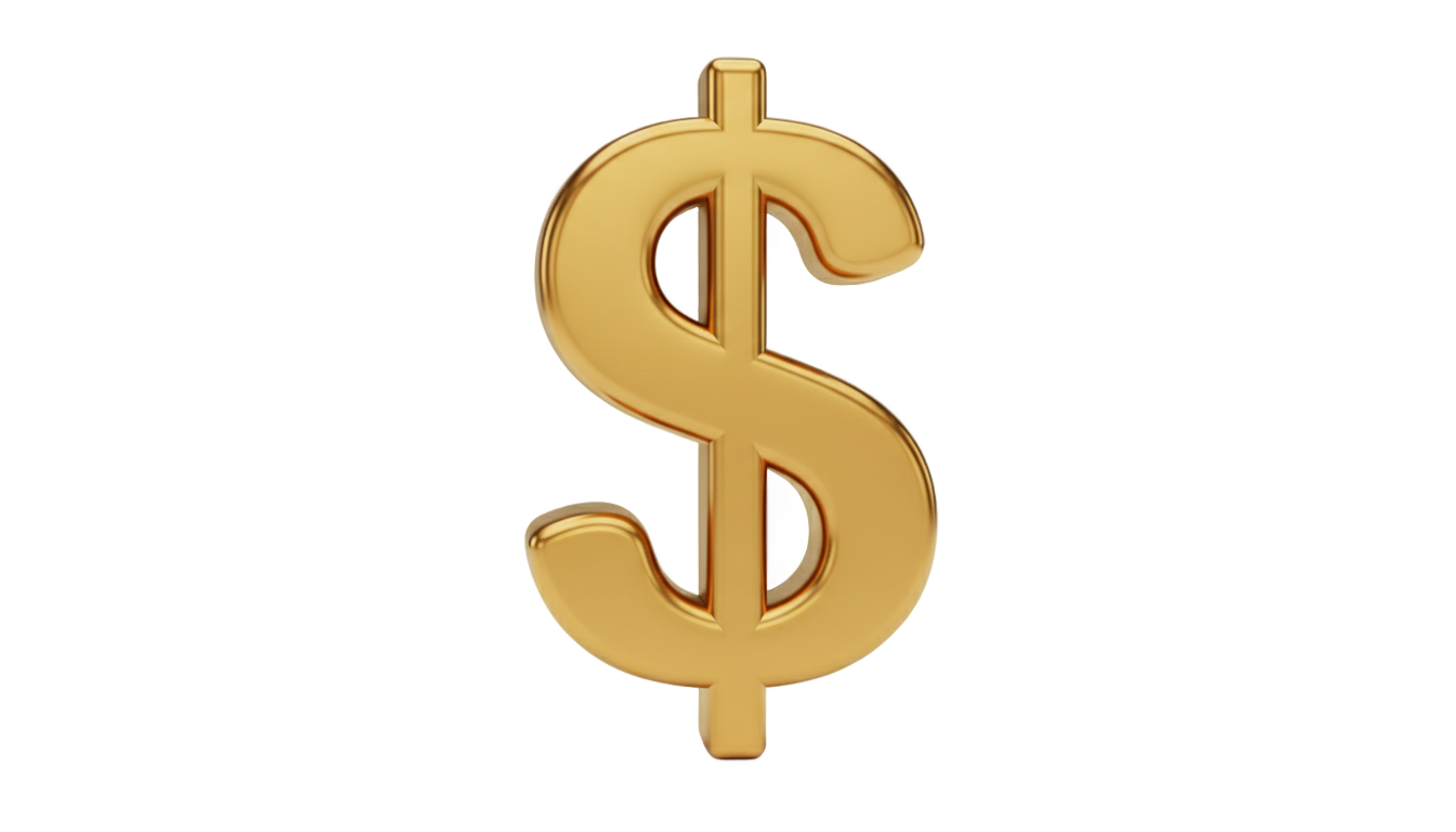 gold dollar sign png PNG transparent background