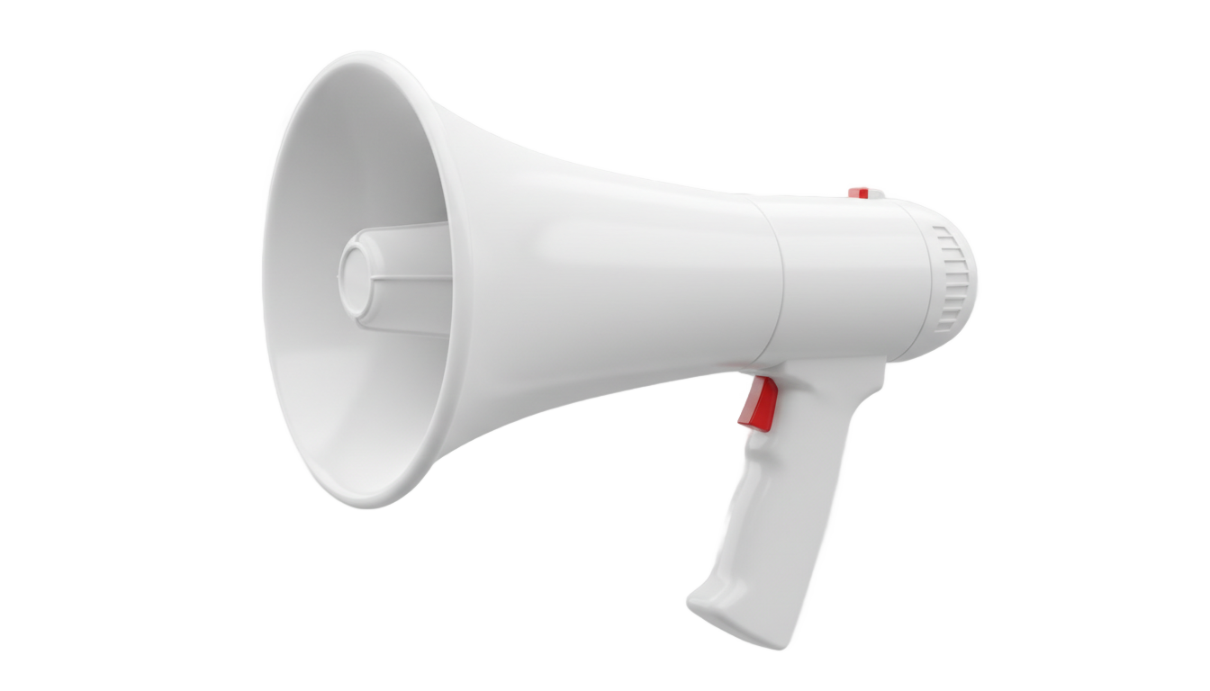 white megaphone png PNG transparent background