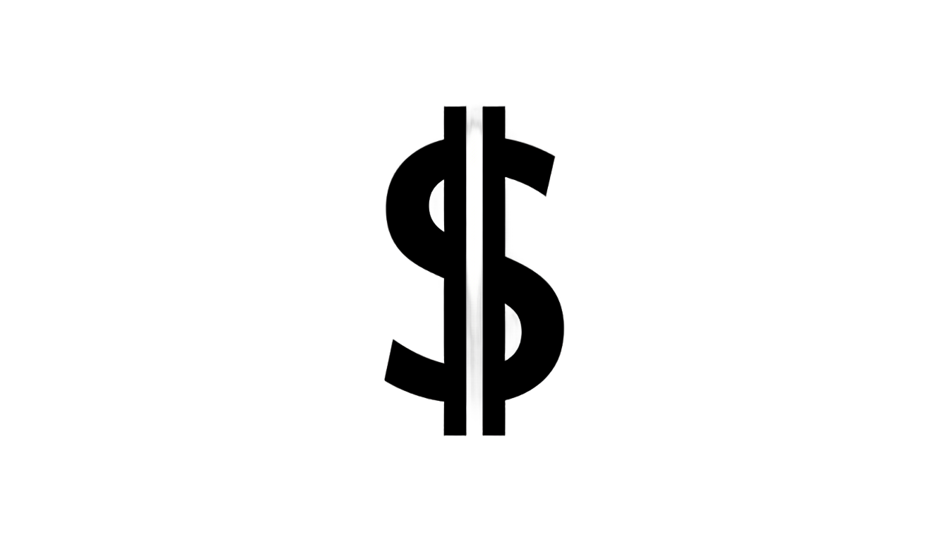black dollar sign png PNG transparent background
