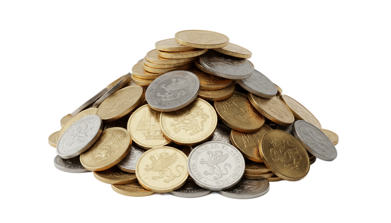 pile of coins png PNG transparent background