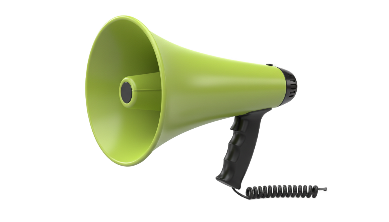 green megaphone png PNG transparent background