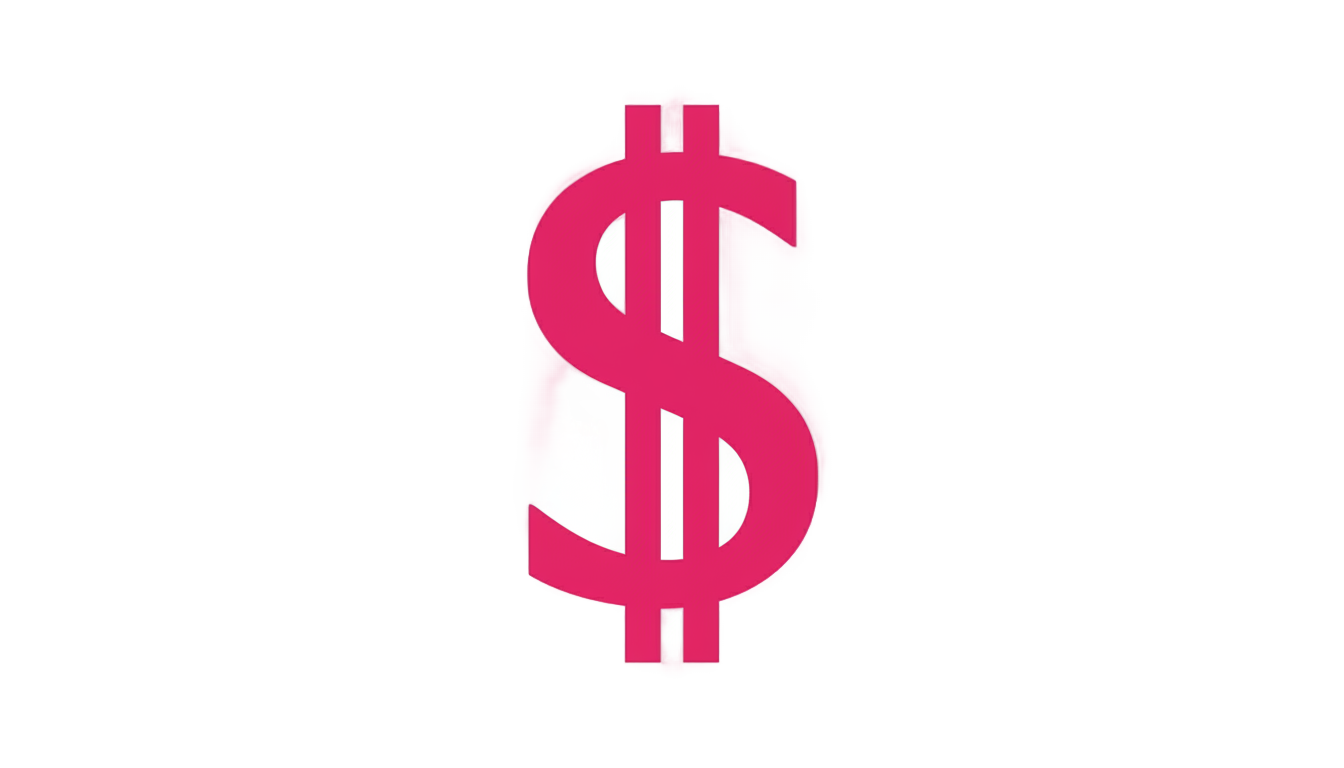 pink dollar sign png PNG transparent background