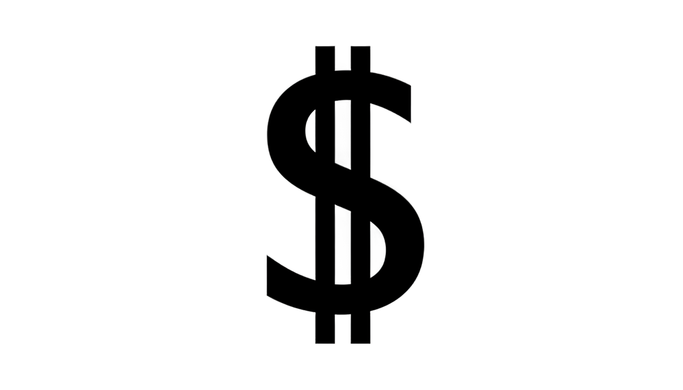 black dollar sign png PNG transparent background