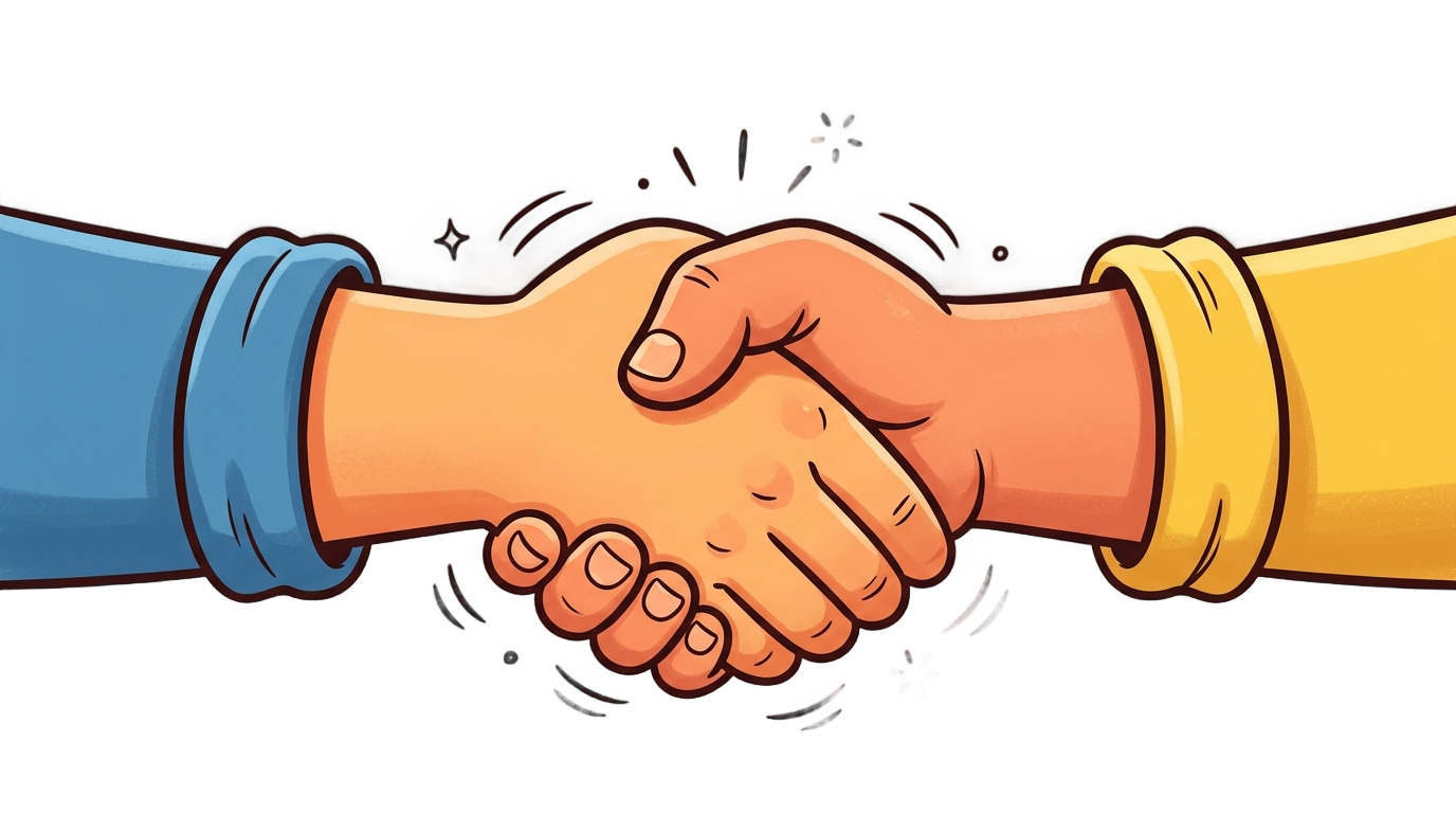 handshake cartoon png PNG transparent background