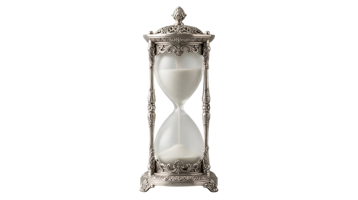 white hourglass png PNG transparent background