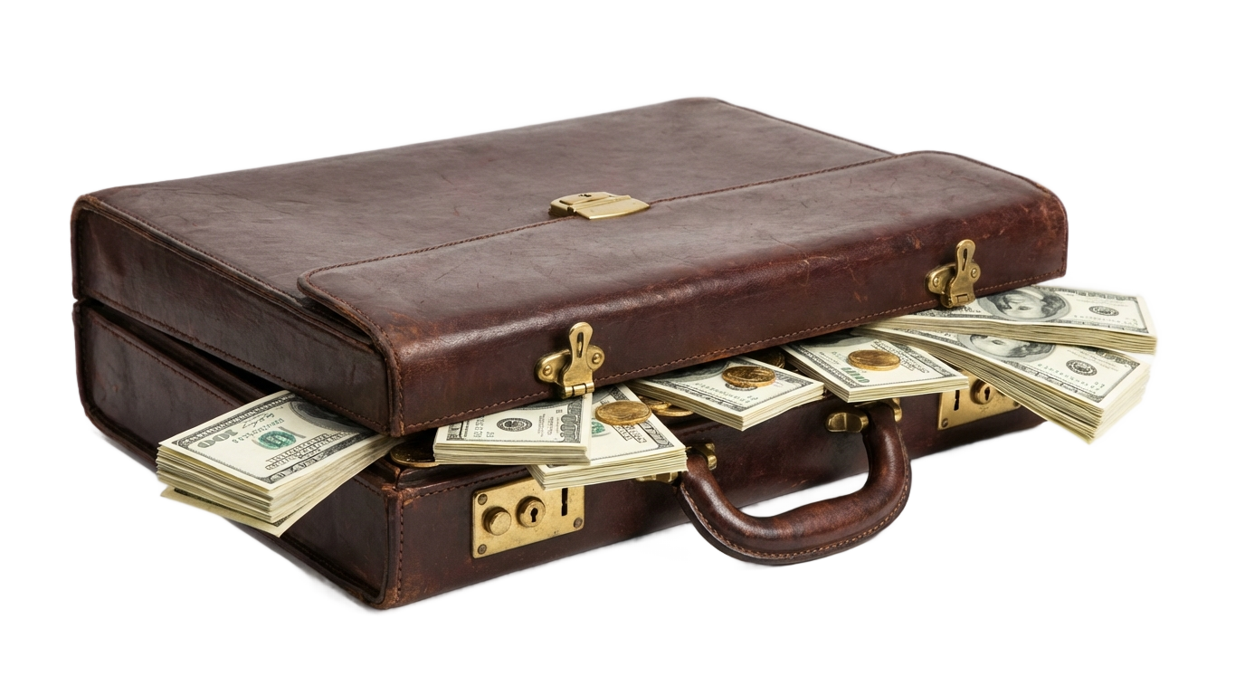 briefcase full of money png PNG transparent background