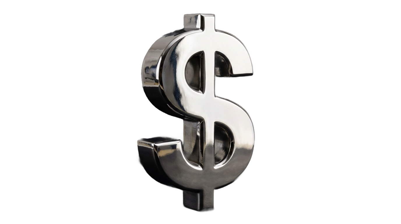silver dollar sign png PNG transparent background