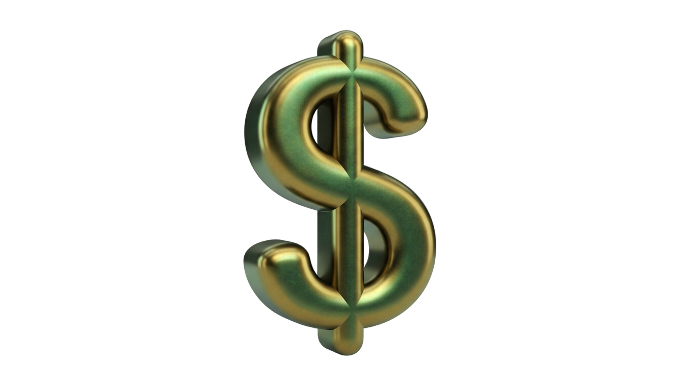 3d dollar sign png PNG transparent background
