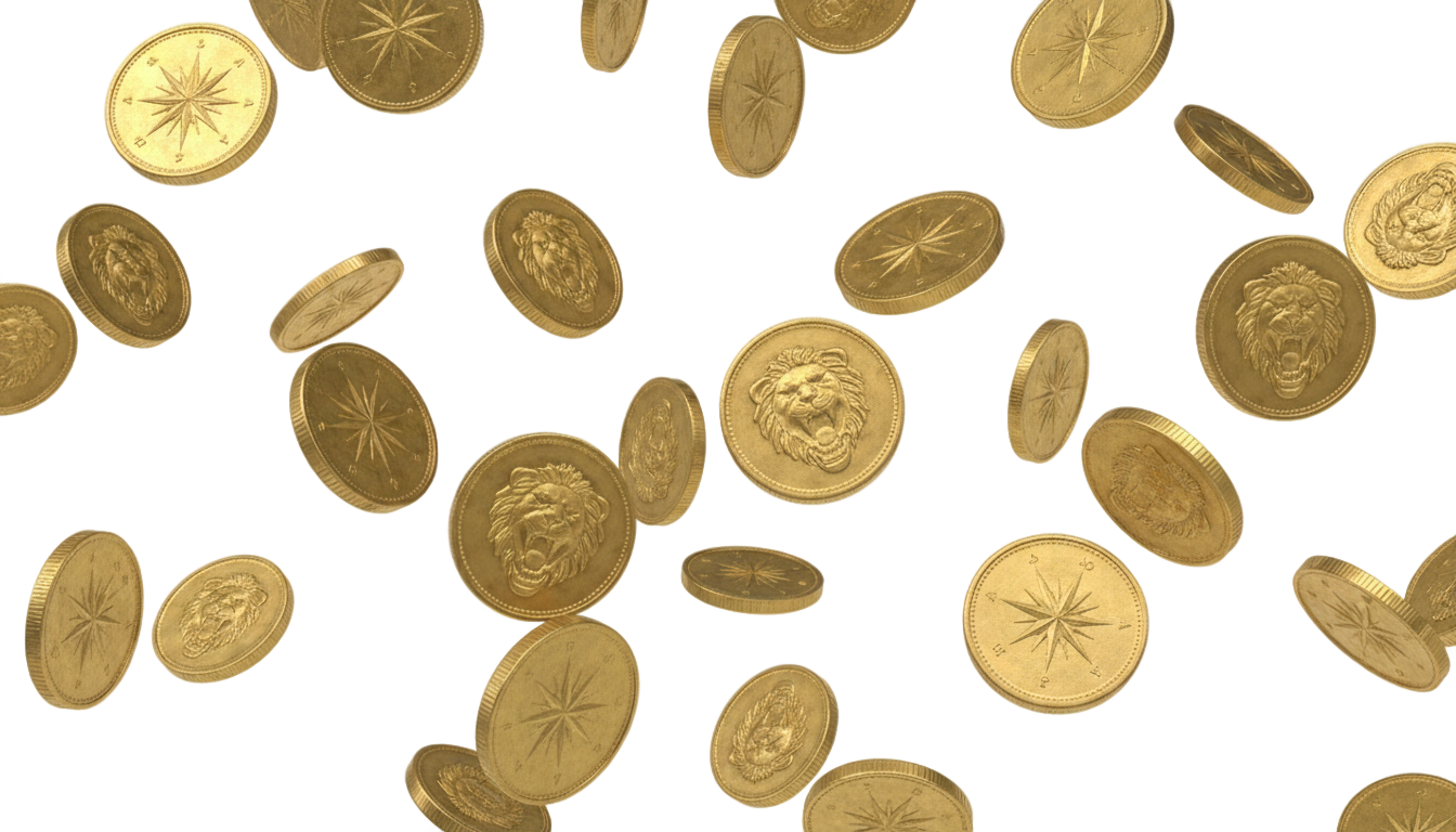 flying coins png PNG transparent background