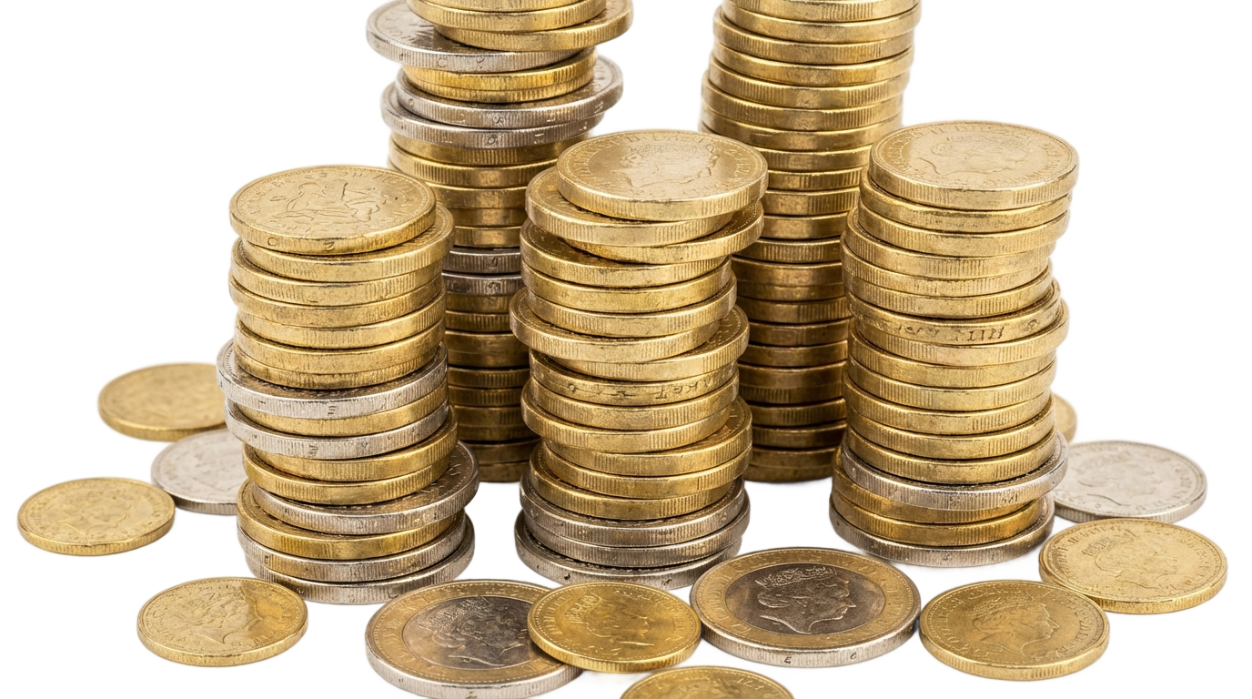 piles of coins png PNG transparent background