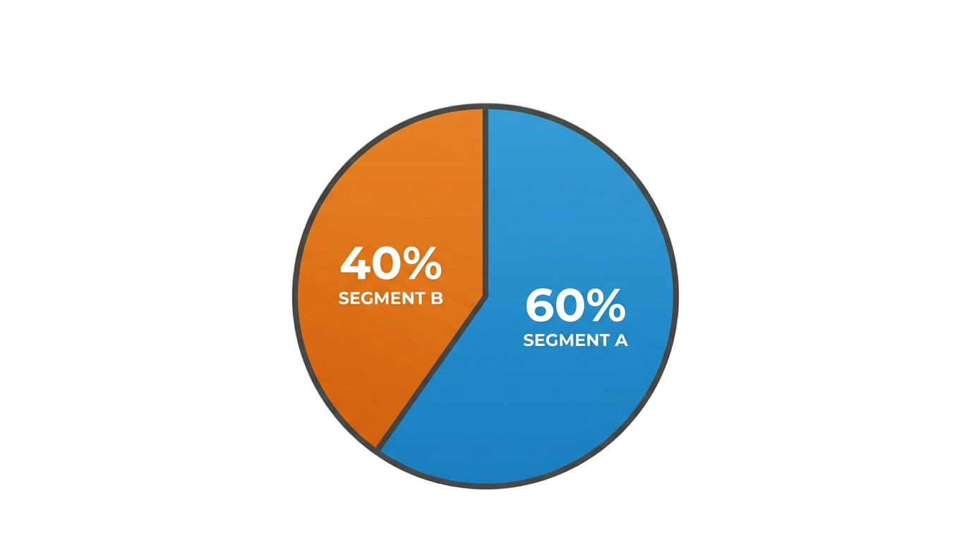 60 40 pie chart png PNG transparent background