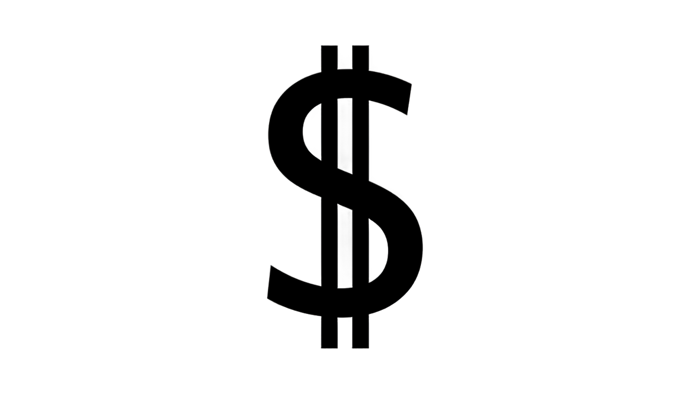 black dollar sign png PNG transparent background