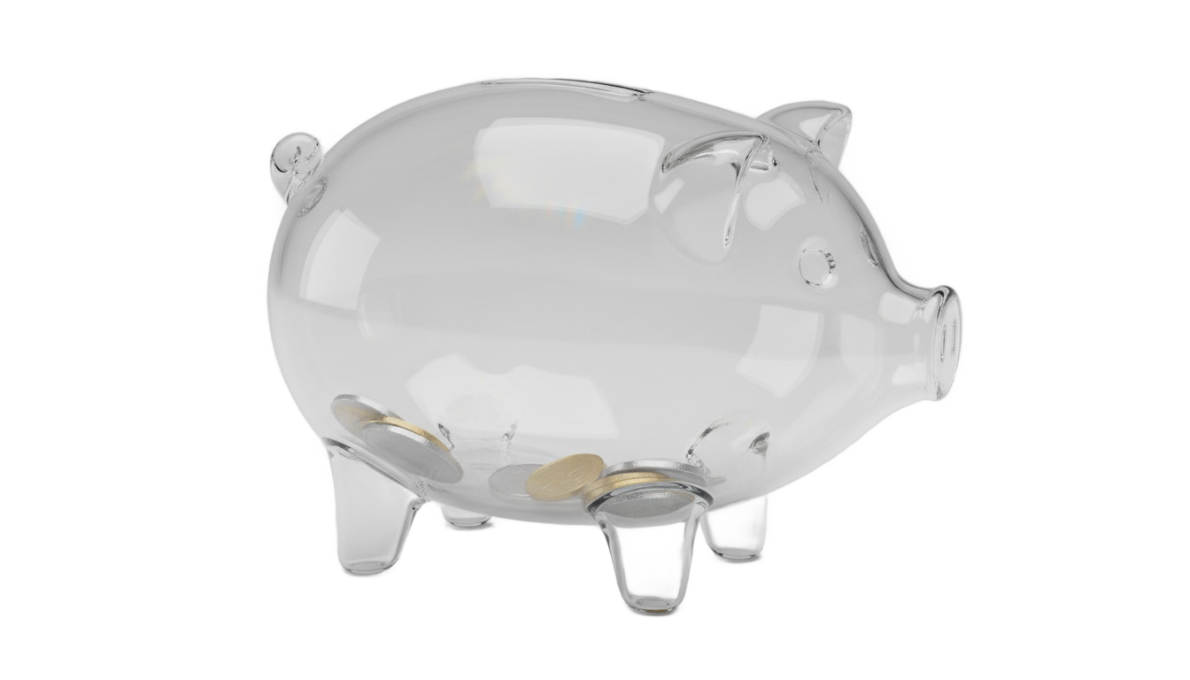 glass piggy bank png PNG transparent background