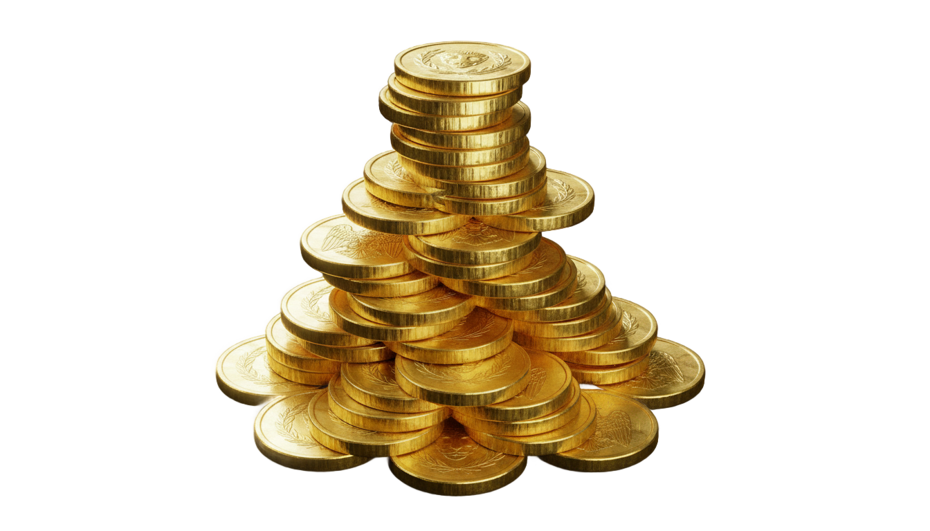 3d coins png PNG transparent background