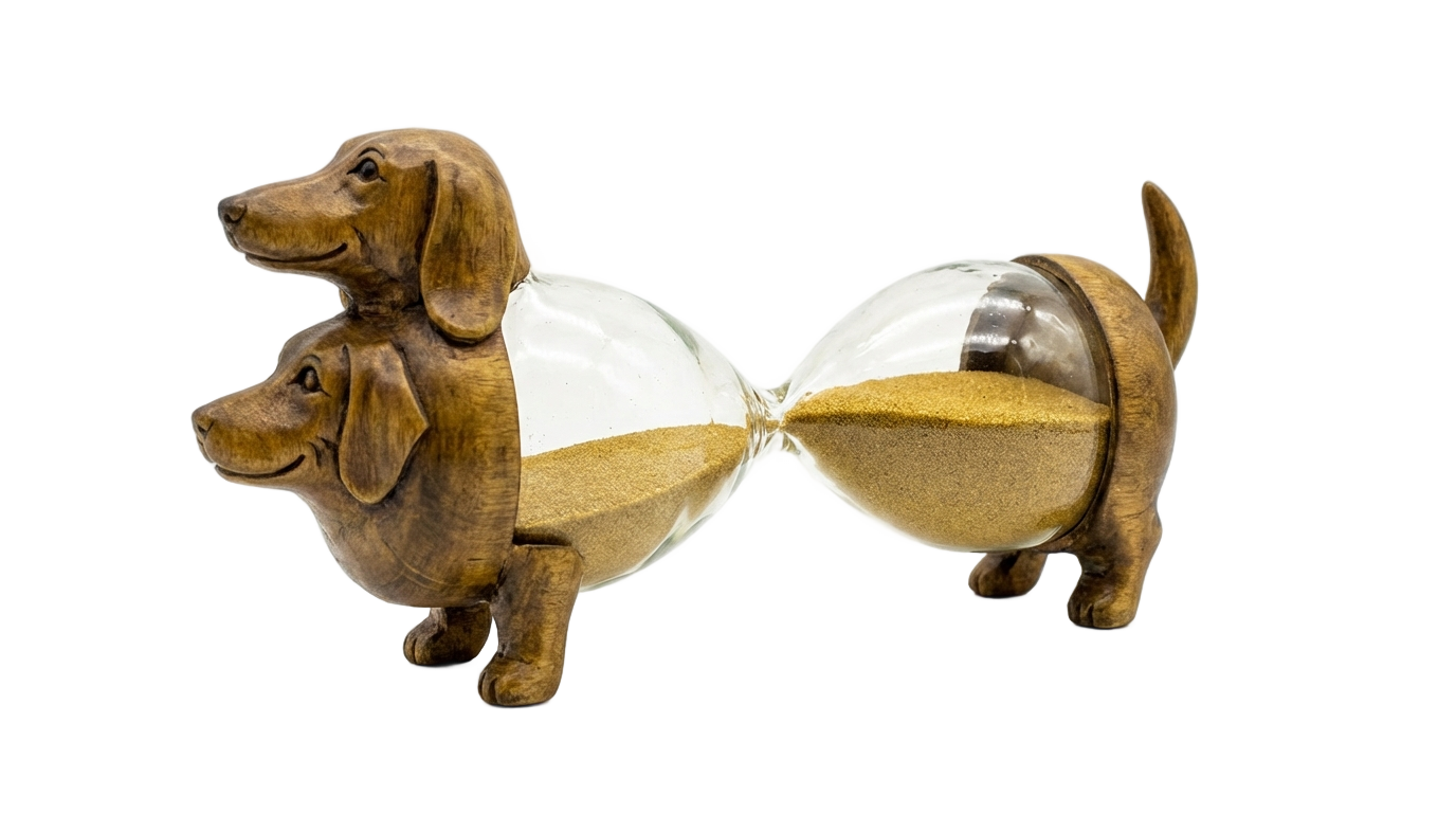 hourglass dog png PNG transparent background