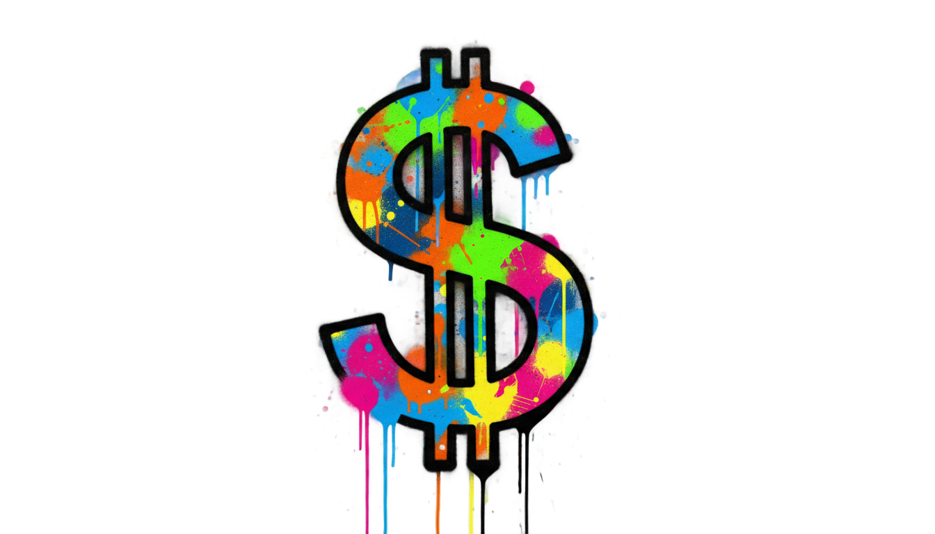 graffiti dollar sign png PNG transparent background