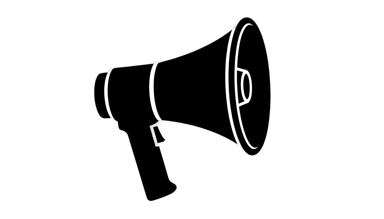 megaphone png black and white PNG transparent background