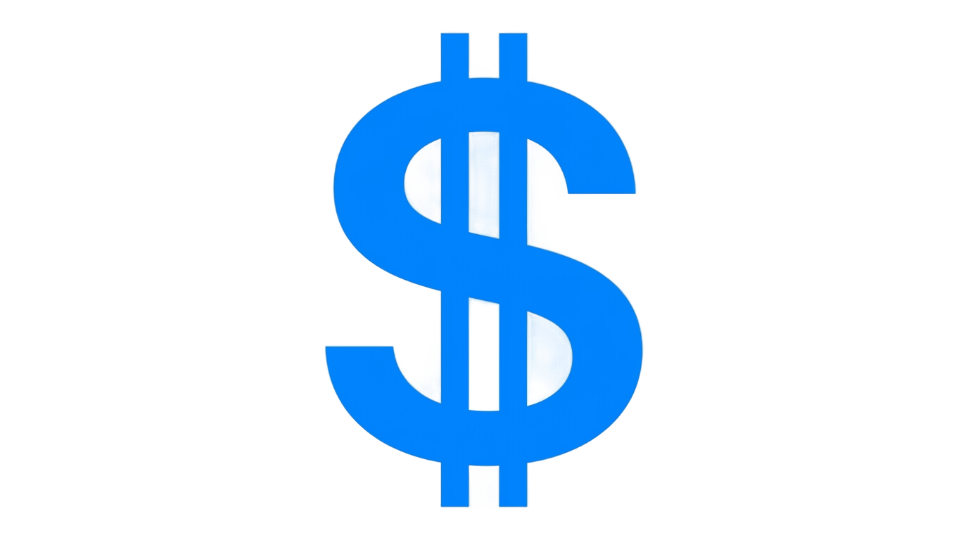 blue dollar sign png PNG transparent background