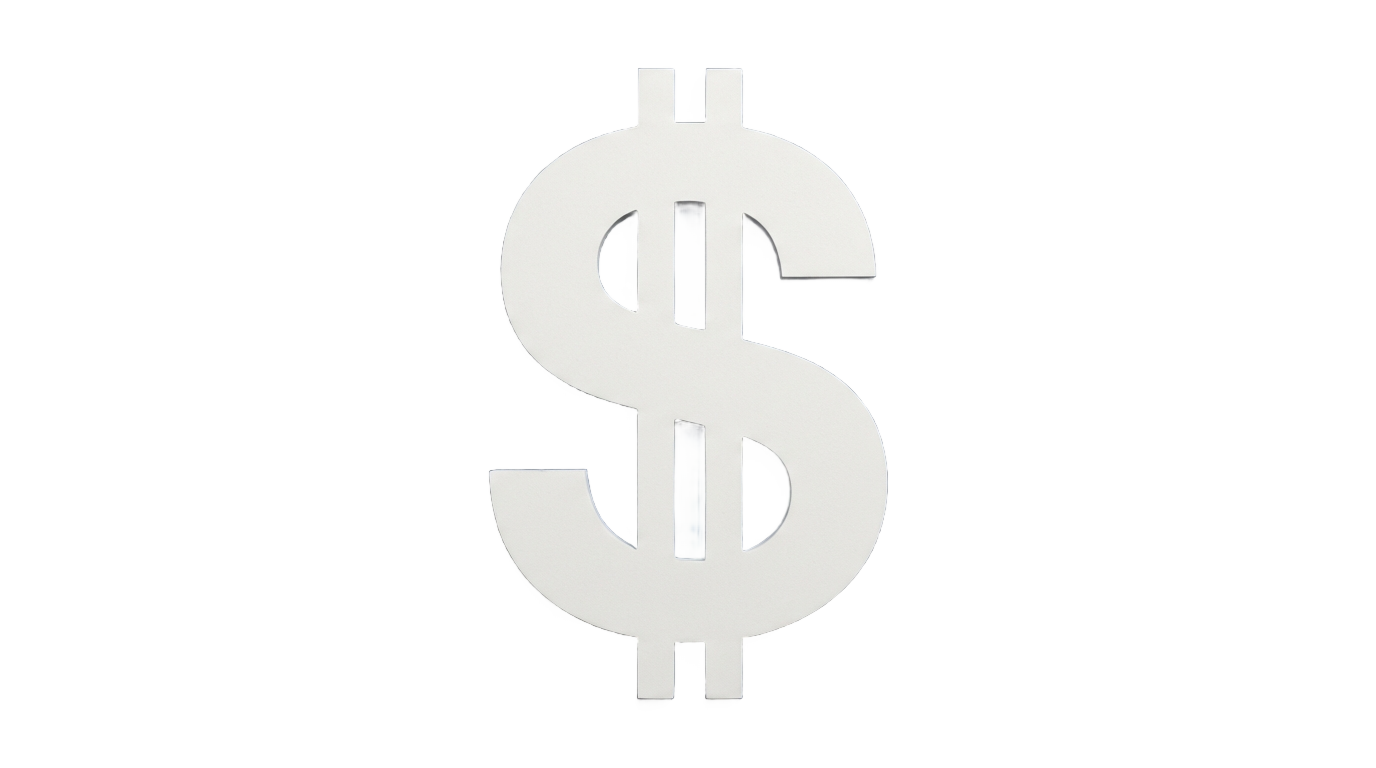 white dollar sign icon png PNG transparent background