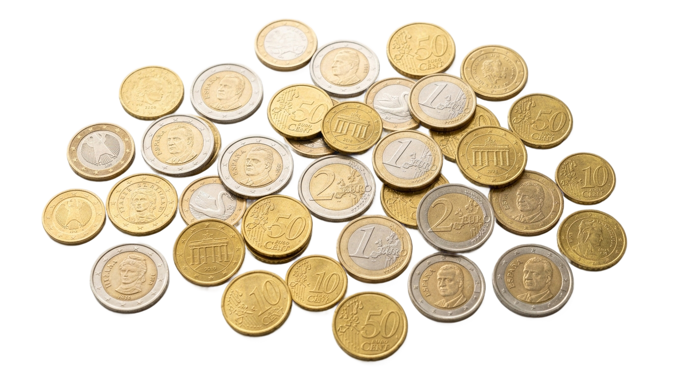 euro coins png PNG transparent background