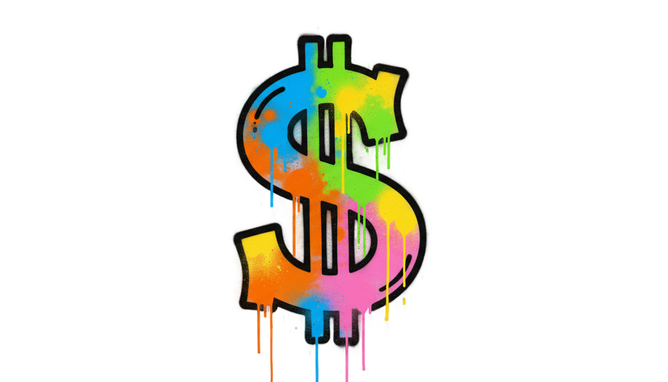 graffiti dollar sign png PNG transparent background