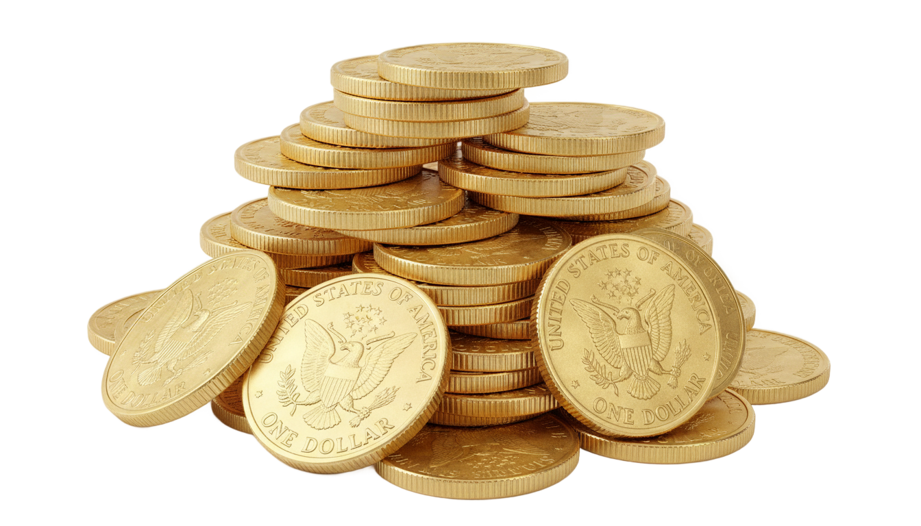 dollar coins png PNG transparent background
