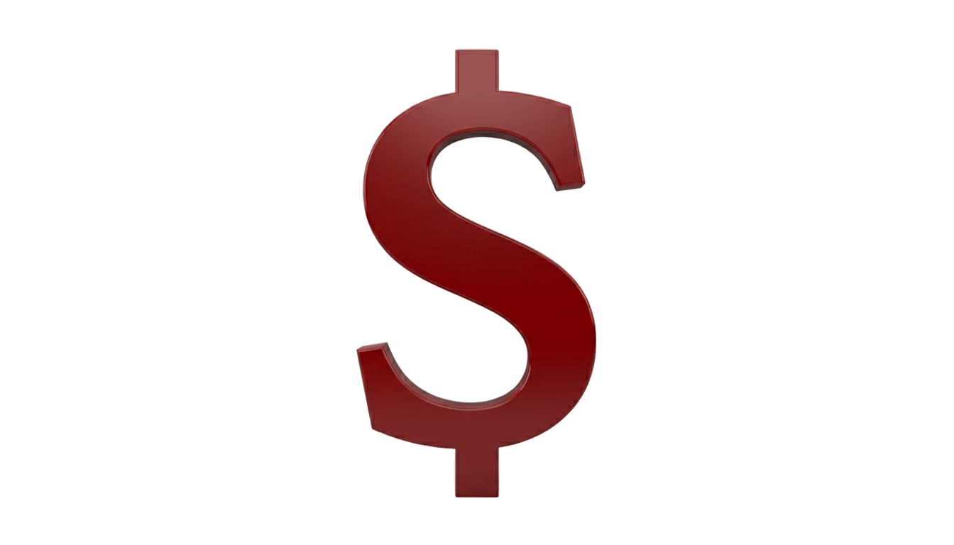red dollar sign png PNG transparent background