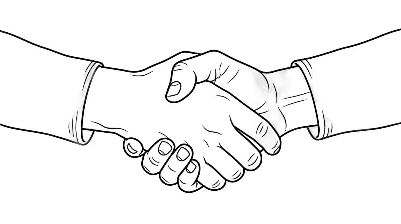 handshake outline png PNG transparent background
