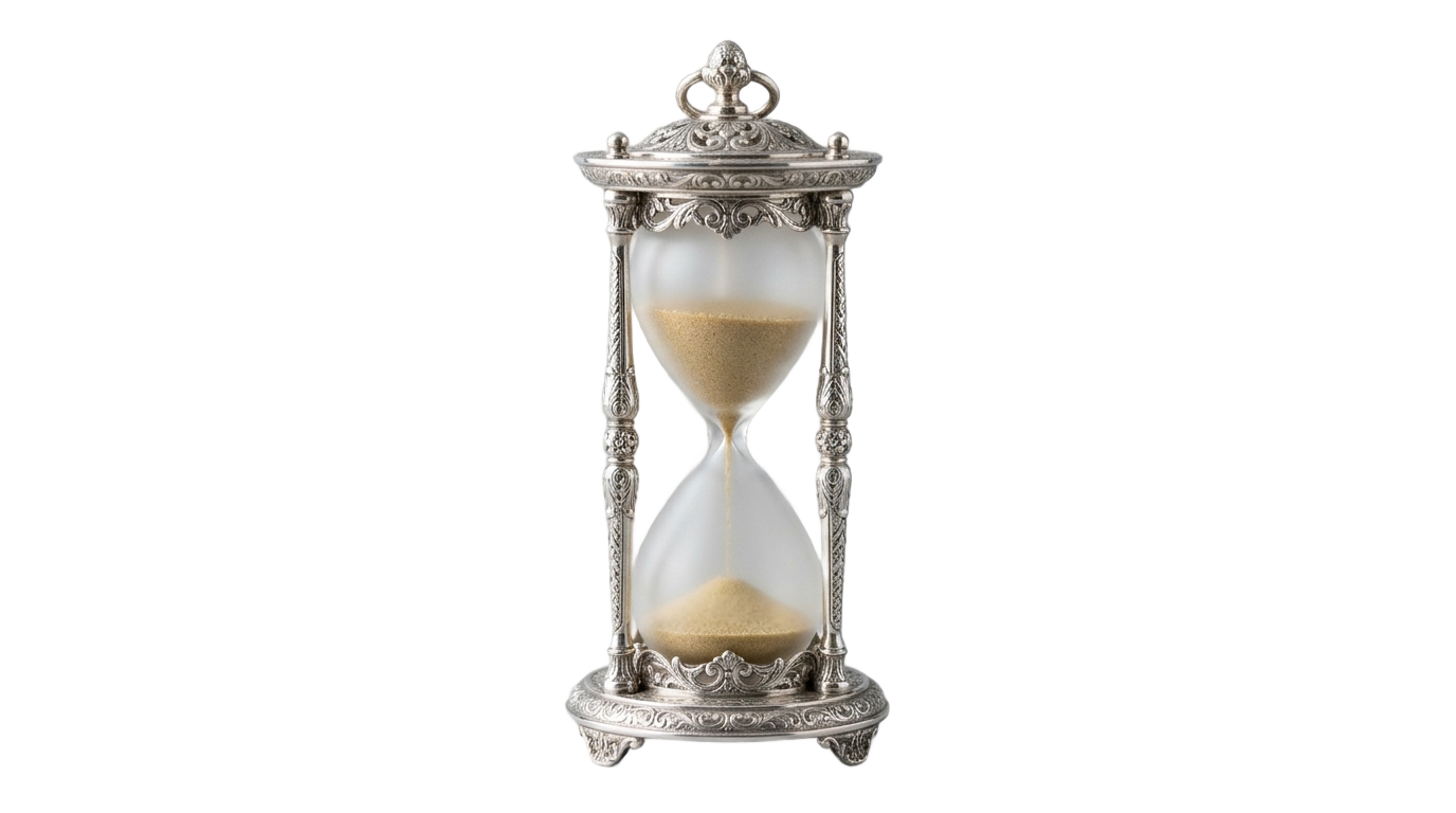 white hourglass png PNG transparent background